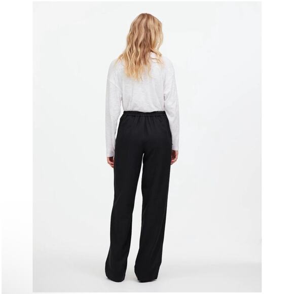 Madewell Pants Womens XL Black Pull On Straight Drapey Twill Relaxed Lyocell - Picture 2 of 12